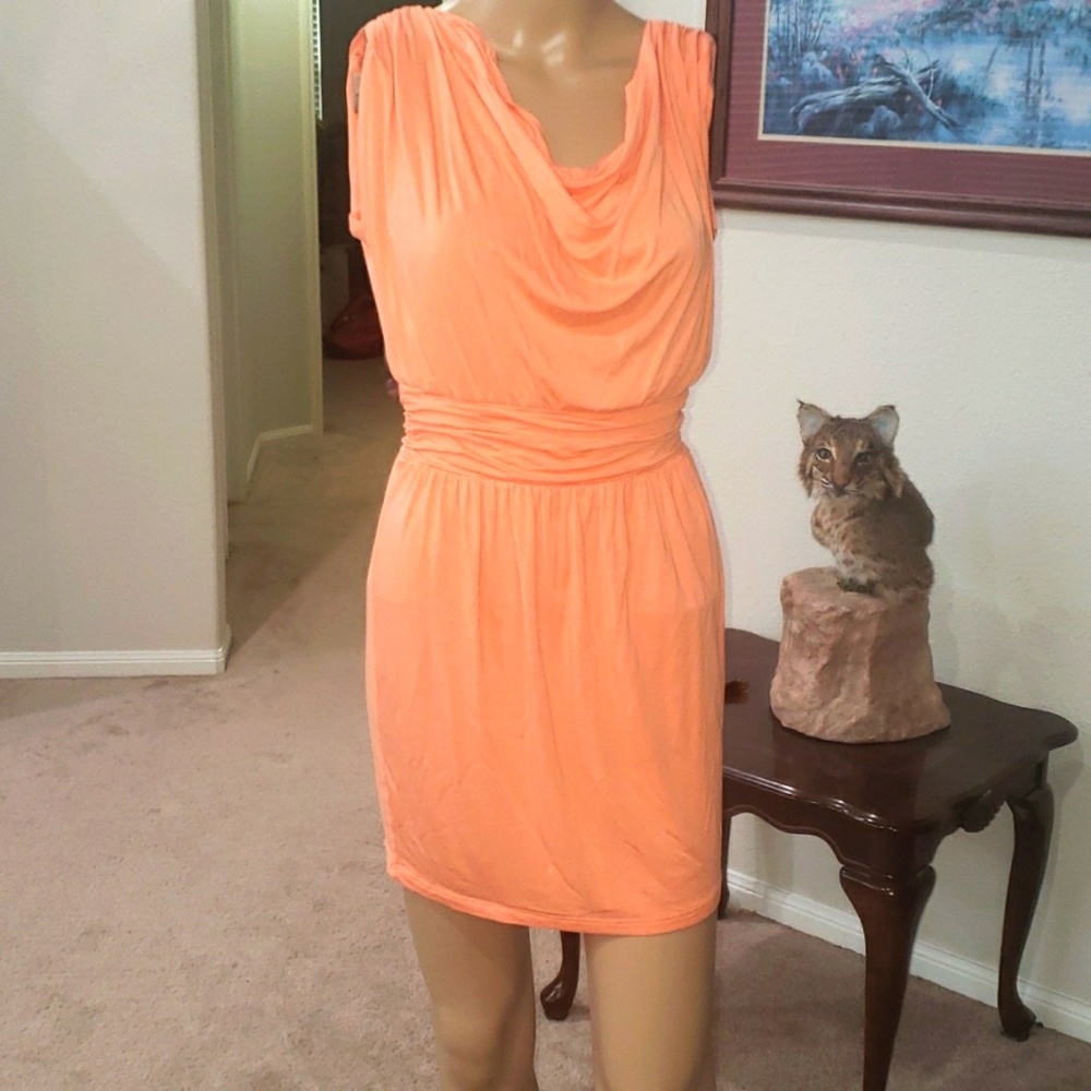 Color Me Red s goddess style mini gathered upper & waist cowlneck